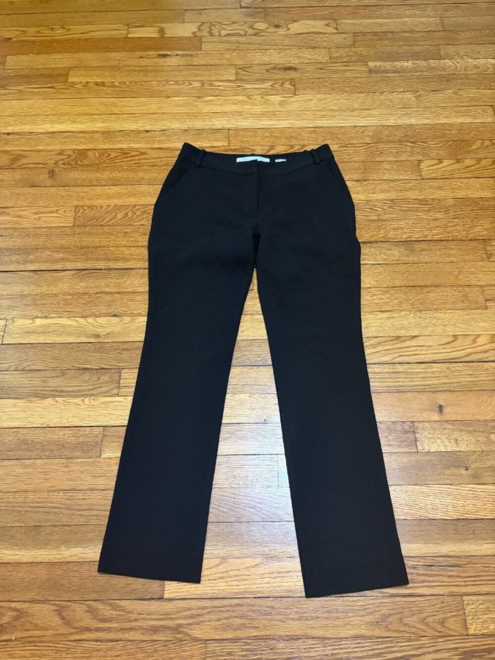 Diane Von Furstenberg Womens Black Dress Pants Sz 2 Straight Leg Career Trouser